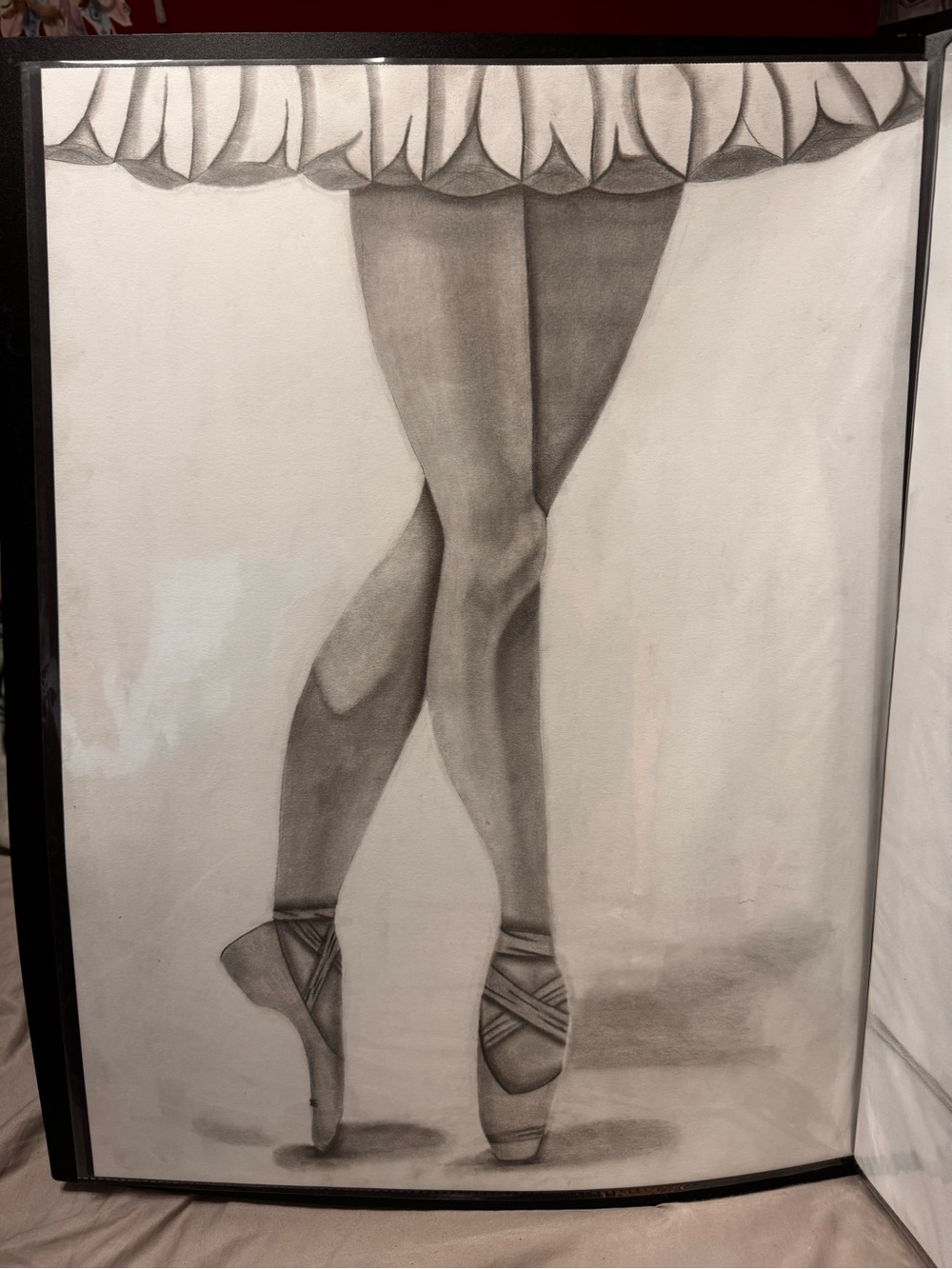 Ballerina Pointe Legs Graphite Wall Art
